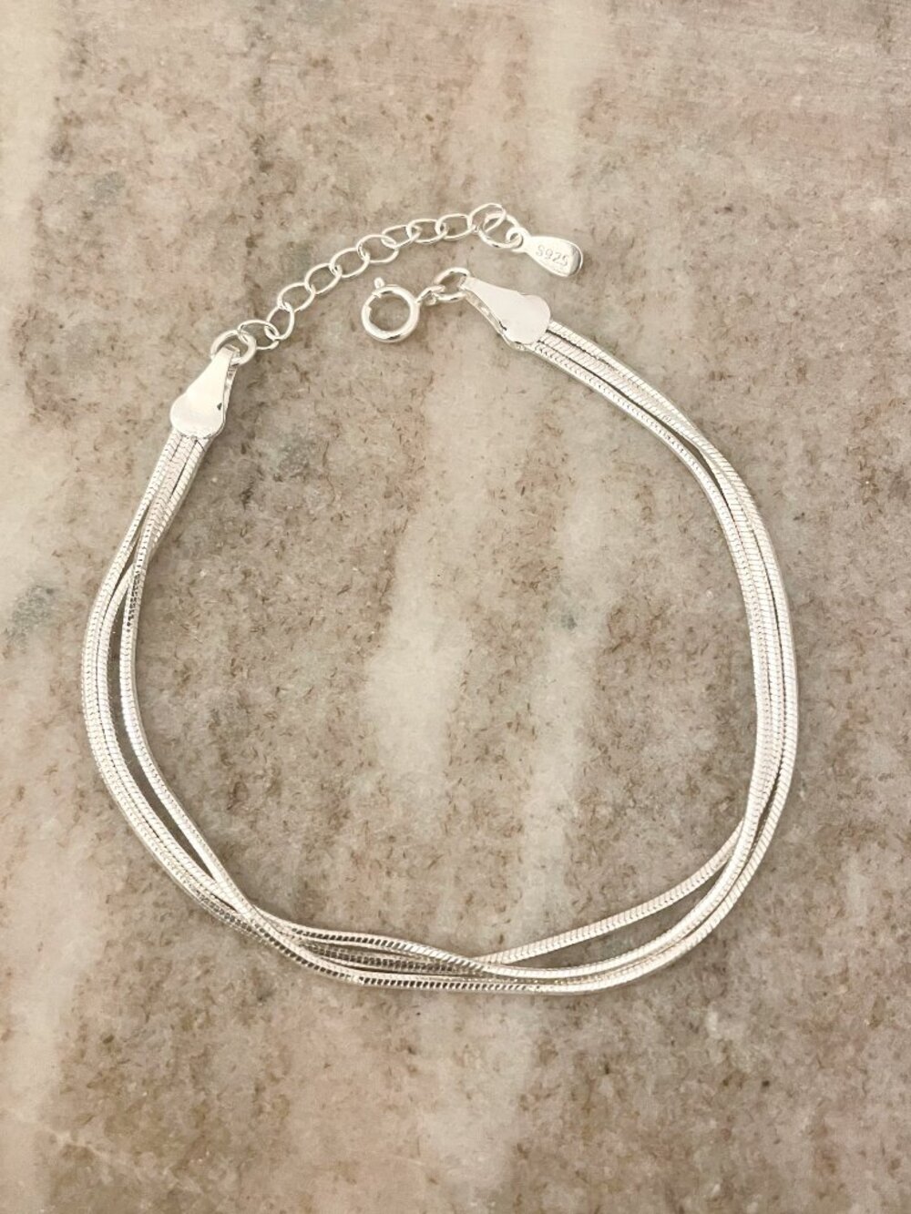 925 Sterling Silver Multi-Layer Bracelet Dainty Minimalist Bracelet